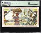 French Guiana 1000 Francs ND (1960) SPECIMEN Pick-27s About UNC PMG 55 EPQ