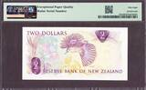 New Zealand $2 ND (1975-77) QEII RADAR # 1L7 442244 P-164c About UNC PMG 58 EPQ
