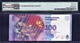 100 Pesos 2012 Argentina  Commem. LOW Serial 00000198 B P-358b CH UNC PMG 64 EPQ