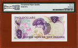 1981-85 New Zealand $2 ND SOLID Serial 444444 PMG 66 Gem UNC