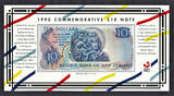 1990 New Zealand Commemorative $10 LOW Serial BBB 000120 W/Folder Pick-176 UNC SPL