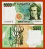 Italy/ San Marino/ Vatican 5000 Lire Italy Pick-111c Gem UNC -