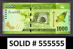 1000 Rupees Sri Lanka SOLID Serial 555555 Pick-127c CRISP UNC -