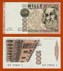 Italy/ San Marino/ Vatican 1000 Lire Italy Pick-109b Pre-Euro UNC -