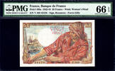 France 20 Francs France Pick-100a GEM UNC PMG 66 EPQ -