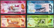 20,50,100,1000 Rupee Sri Lanka 2015-16 MATCHING 2 Digits LOW Serial 000089 UNC -