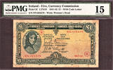 Ireland Pound Ireland Lady Lavery One With War Code ( B ) Pick-2C Ch Fine PMG 15 -