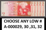 2 Pa'anga Tonga FIRST Prefix CHOOSE Any LOW Serial A 000029 - 32 P-38 UNC -
