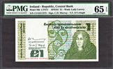 Ireland Pound Ireland One 21-09-1981 Pick-70b GEM UNC PMG 65 EPQ -