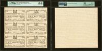 Fiji Fiji 2/- Shillings 1942 UNCUT Sheet of 6 Pick-50r2 CH UNC PMG 64 EPQ -