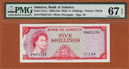 Jamaica 5 Shillings Jamaica 1960 QEII Pick-51Ac Gem UNC PMG 67 EPQ HIGHEST Graded -