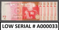 2 Pa'anga Tonga ND FIRST Prefix LOW Serial A 000033 Pick-38 GEM UNC -