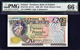 Ireland 20 Pounds Northern Ireland LOW Serial 000050 Pick-85a GEM UNC PMG 66 EPQ -