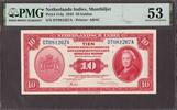 Netherlands Indies Netherlands Indies 10 Gulden 1943 Pick-114a About UNC PMG 53 -
