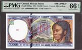 Central African States Central African States 10,000 Francs SPECIMEN 1994 P-305Fas GEM UNC PMG 66 EPQ -