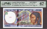 Equatorial Guinea Central African States 10,000 Francs SPECIMEN 1994 P-505Nas S GEM UNC PMG 67 EPQ -