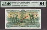 Ireland One Pound PLOUGHMAN 1978 (ND 1929-39) SPECIMEN Pick-8s CH UNC PMG 64 EPQ -