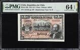Chile  Chile One Peso 1919 Pick-15b Choice UNC PMG 64 EPQ  429,44 EUR  + 42,94 EUR frais d'envoi