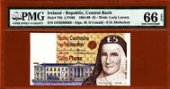 Ireland 5 Pounds Ireland SOLID Serial 666666 Pick-75b PMG 66 GEM UNC -