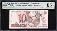 Brazil Brazil 10 Reais SPECIMEN ND (1994) Pick-245bs GEM UNC 66 EPQ -