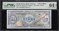 South Korea  South Korea 10 Won SPECIMEN ND (1953) BLOCK# 45 Pick-13s CH... 1974,59 EUR  + 42,94 EUR frais d'envoi