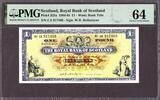 Scotland  Royal Bank of Scotland One Pound 1-8-1964 Pick-325a CH UNC PMG... 150,31 EUR  + 19,75 EUR frais d'envoi