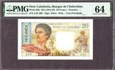 France New Caledonia 20 Francs ND (1954-58) Pick-50b CH UNC PMG 64 -