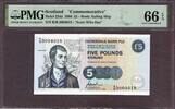 Scotland  Scotland 5 Pounds Commemorative Serial R/B 3004018 Pick-224d G... 103,06 EUR  + 19,75 EUR frais d'envoi