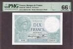 France France 10 Francs 4.12.1941 Pick-84 GEM UNC PMG 66 EPQ -