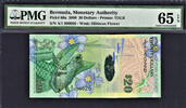 Bermuda Bermuda $20 Hybrid Polymer 1st Prefix LOW # A/1 000026 P-60a GEM UNC PMG 65 -