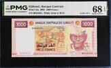 Dijibouti Djibouti 1000 Francs 2005 Pick-42a SOLID Serial 666666 SUPERB GEM UNC PMG 68 EPQ -