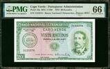 Cape Verde Cape Verde 20 Escudos 1972 Pick-52a GEM UNC PMG 66 EPQ -