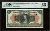 Nicaragua 5 Cordobas SPECIMEN 1935 Pick-83s GEM UNC PMG 66 EPQ