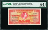 1966 Bermuda 10/- Shillings QEII Pick-19c CH UNC PMG 64 EPQ