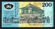200 Rupees Sri Lanka Polymer COMMEMORATIVE LOW Serial 000004 Pick-114b UNC -