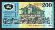 200 Rupees Sri Lanka Polymer COMMEMORATIVE LOW Serial 000016 Pick-114b UNC -