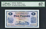 Ireland 5 Pounds Northern Ireland Pick-188a SUPERB GEM UNC PMG 67 EPQ HIGHEST Grade -