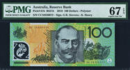 Australia 100 Dollars Australia Polymer Pick-61b SUPERB GEM UNC PMG 67 EPQ -