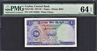 Rupee Ceylon One Rare Year Pick-56b Choice UNC PMG 64 EPQ -