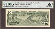 South Pacific 20 Francs New Caledonia ND Pick-49 About UNC PMG 58 EPQ -
