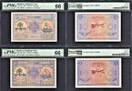 5 Rufiyaa Maldives PAIR 1947 & Pick-4a & 4b GEM UNC PMG 66 EPQ -