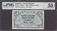 Germany 1/2 Mark Germany - Allied Occupation Post WWII Pick-1a About UNC PMG 55 EPQ -