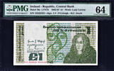 Ireland Pound Ireland One SOLID Serial 222222 Pick-70c PMG 64 -