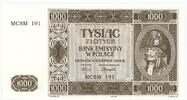POLAND / POLEN 1.000 zlotych Reconstruction 2004, nr MCSM 191 1941 (2004) 400,00 EUR  + 10,00 EUR frais d'envoi