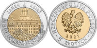 POLAND / POLEN 5 zlotych 2021 Castle Książ, mint bag, 100 coins UNC 200,00 EUR  + 10,00 EUR frais d'envoi