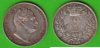 Großbritannien 6 Pence William IV. 1830-1837, sehr hübsch -