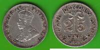 Ceylon 25 Cents George V. 1910-1936, hübsch -