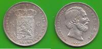 Niederlande 1/2 Gulden Willem III. 1849-1890, sehr hübsch -