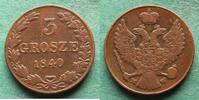 Polen 3 Grosze Nikolaus I. 1825-1855 -