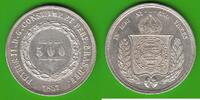 Brasilien 500 Reis Pedro II. 1831-1889, hübsch -
